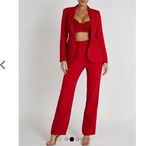 Meshki Allanah Straight Leg suit Pant Medium Red NWT
